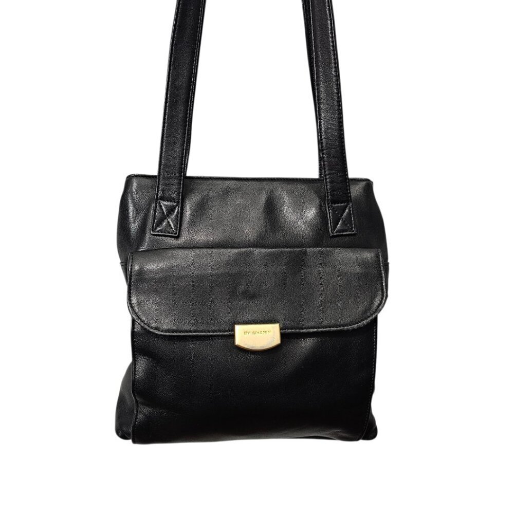 Americana By Sharif Leather Soft Handbag Vintage Retro Black Shoulder Bag